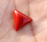 6.05 Carat NATURAL Italian Red Coral Trillion Shape CERTIFIED  Loose Gemstone.