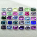 Emerald Cut 6x4 mm Natural 10 Pcs Mix Color Sapphire CERTIFIED Gemstone Lot.