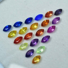9 Pcs Mix Sapphire Natural Loose Gemstone Marquise Cut CERTIFIED Lot 8x4 mm
