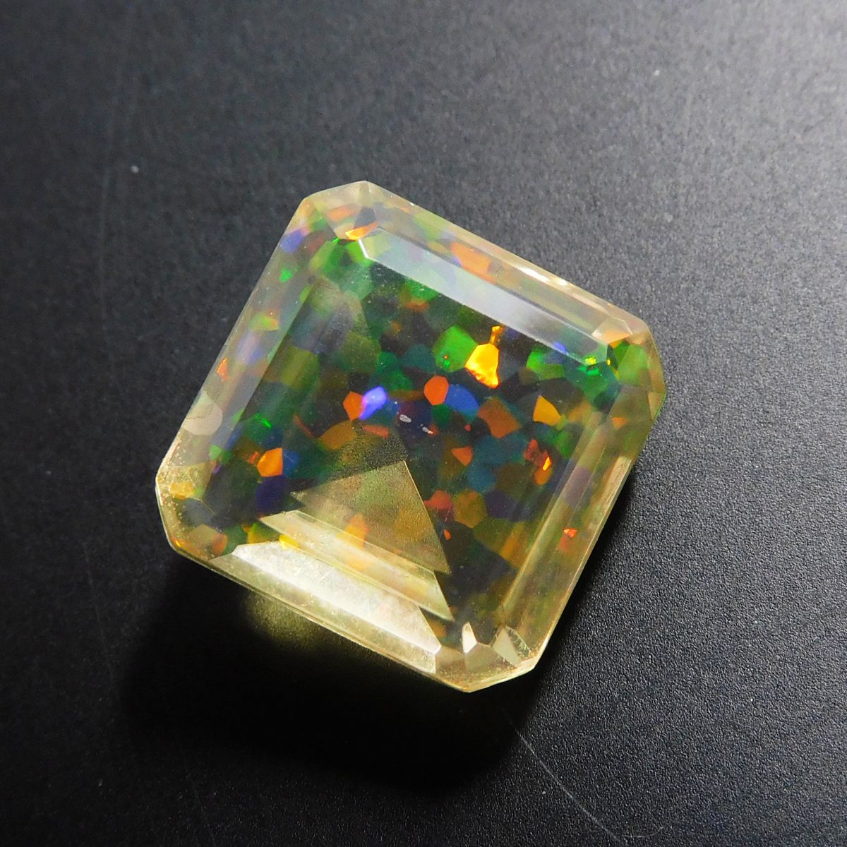 Square Cut 11.55 Ct Natural Fire Opal Loose Gemstone For Pendant CERTIFIED