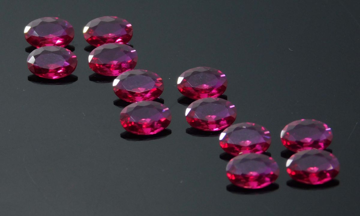 12 Ct Red Ruby Perfect Oval Cut Lot 7x5 mm Natural CERTIFIED Loose Gemstone