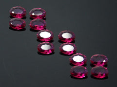 12 Ct Red Ruby Perfect Oval Cut Lot 7x5 mm Natural CERTIFIED Loose Gemstone