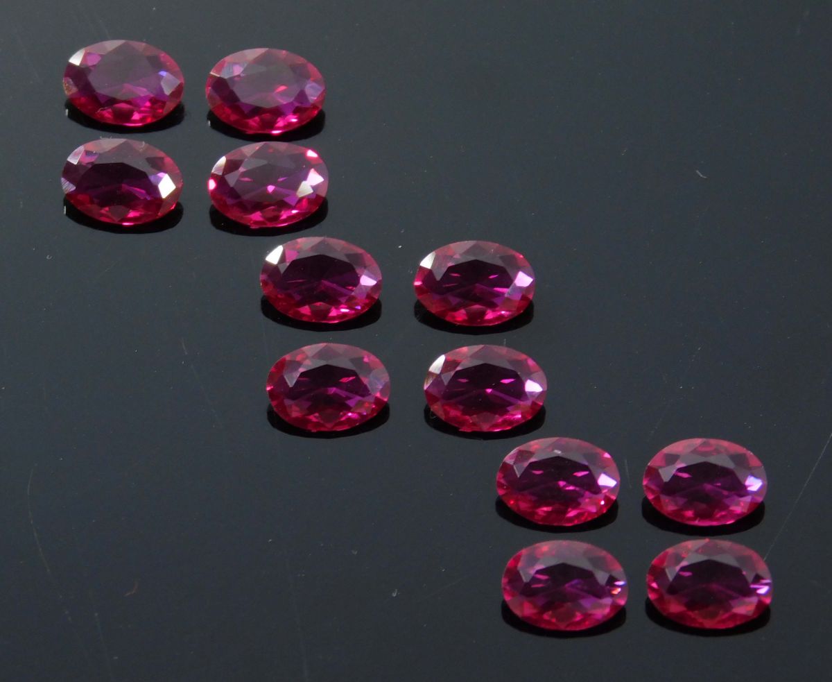 12 Ct Red Ruby Perfect Oval Cut Lot 7x5 mm Natural CERTIFIED Loose Gemstone