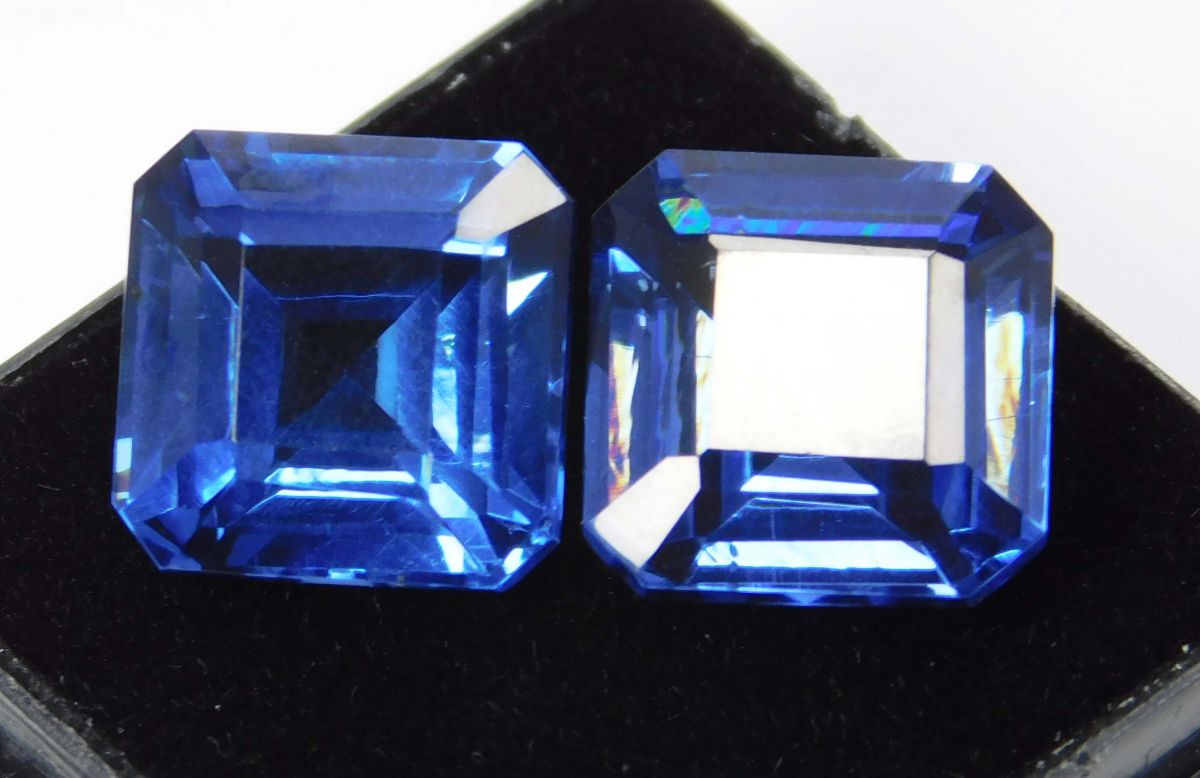 Natural Square Cut 20.50 Ct Perfect Blue Sapphire Loose Gemstone CERTIFIED