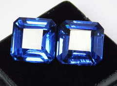 Natural Square Cut 20.50 Ct Perfect Blue Sapphire Loose Gemstone CERTIFIED