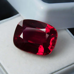 10 Ct NATURAL Red RUBY  Cushion Shape Loose Gemstone CERTIFIED