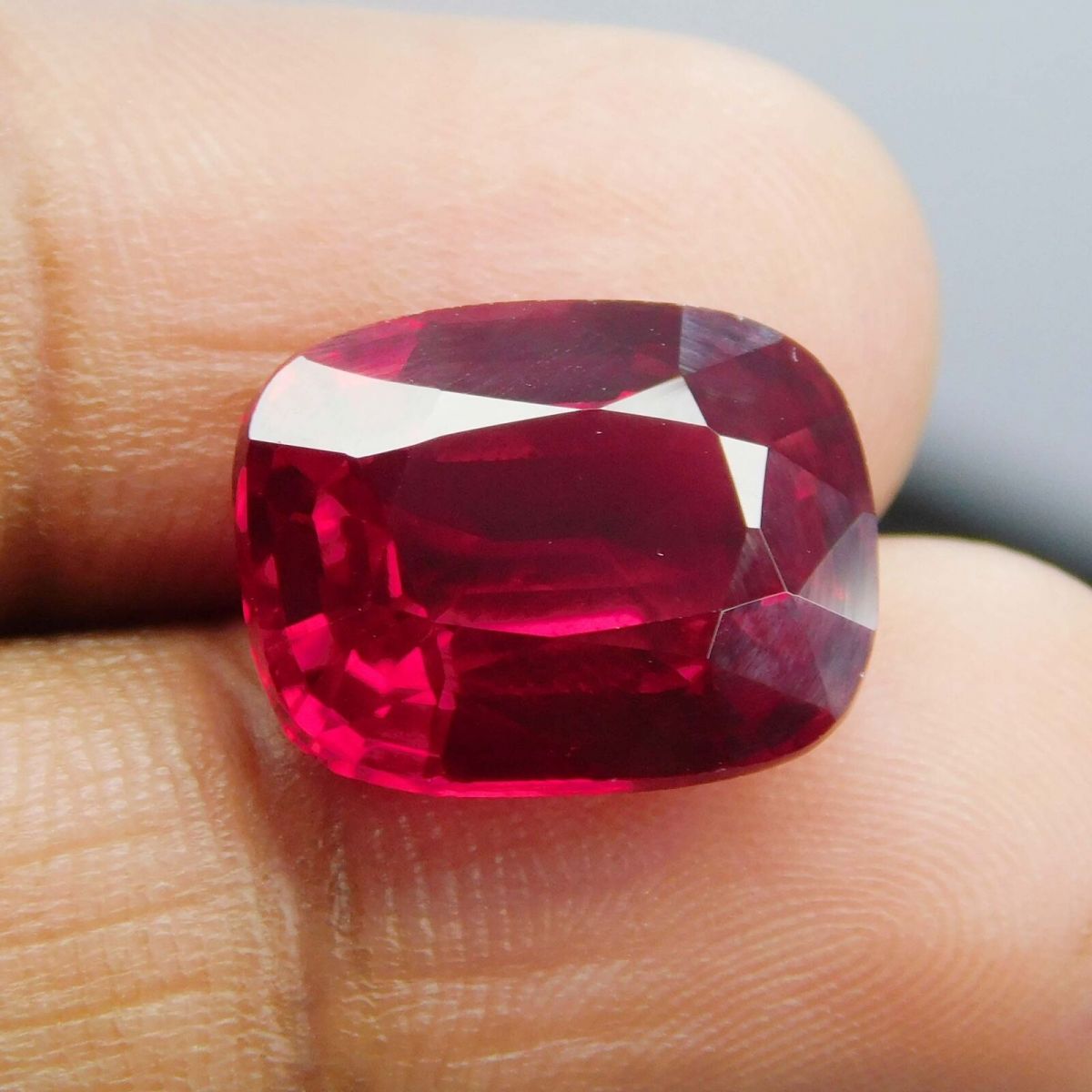 10 Ct NATURAL Red RUBY  Cushion Shape Loose Gemstone CERTIFIED