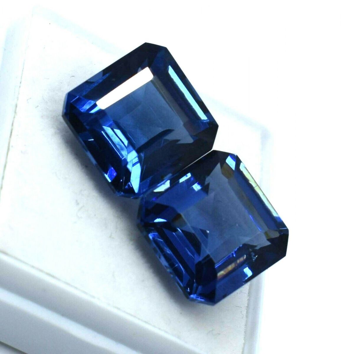 20.00 Ct Natural Blue Tanzanite Square Cut CERTIFIED Loose Gemstone (TANZANIA)