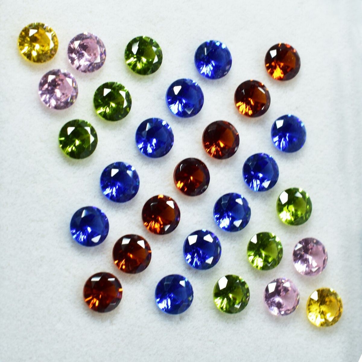 8 Pcs 5x5 MM Natural Sapphire Mix Color Round Lot CERTIFIED Gemstone
