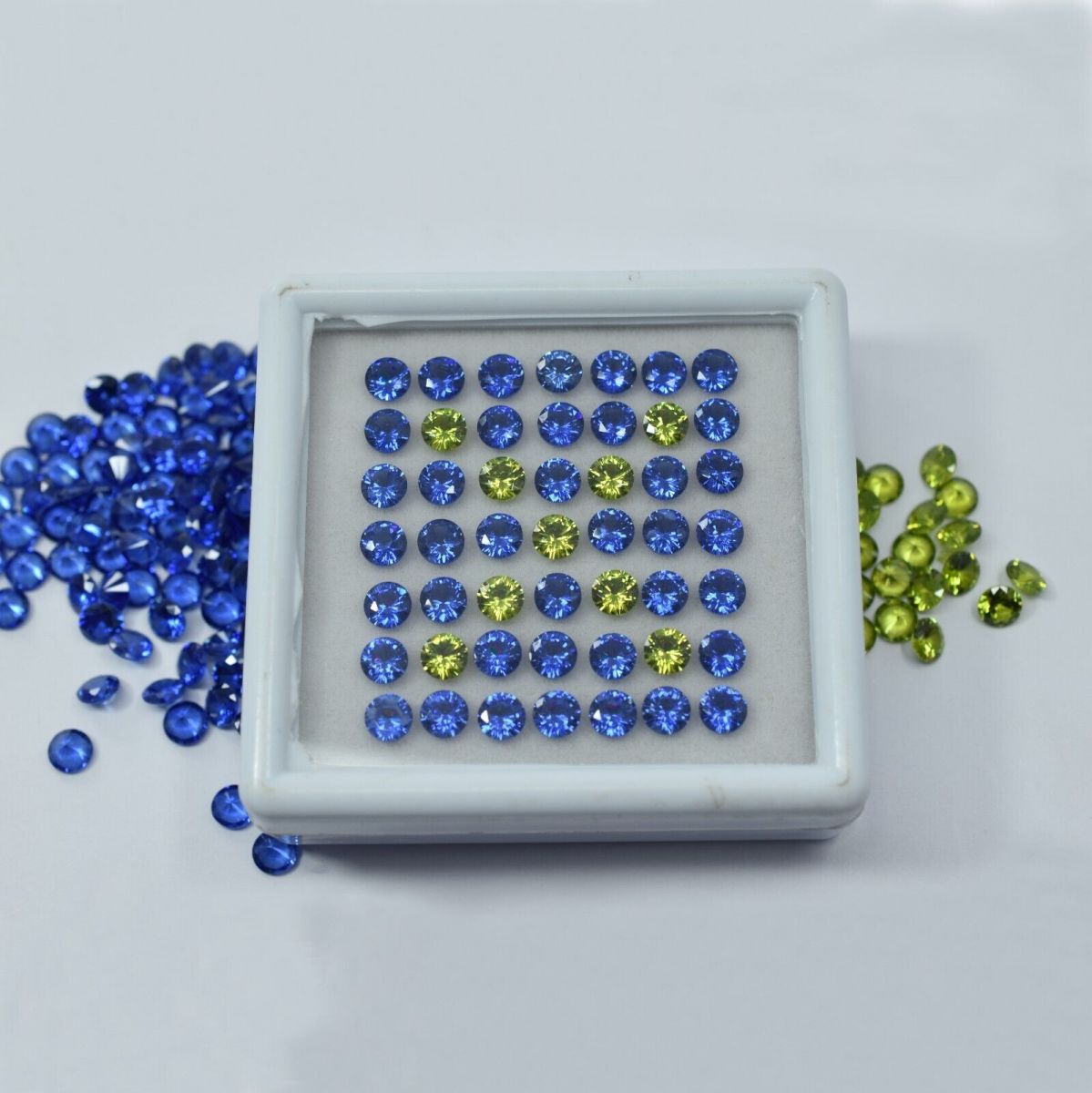 8 Pcs 5x5 MM Natural Sapphire Mix Color Round Lot CERTIFIED Gemstone