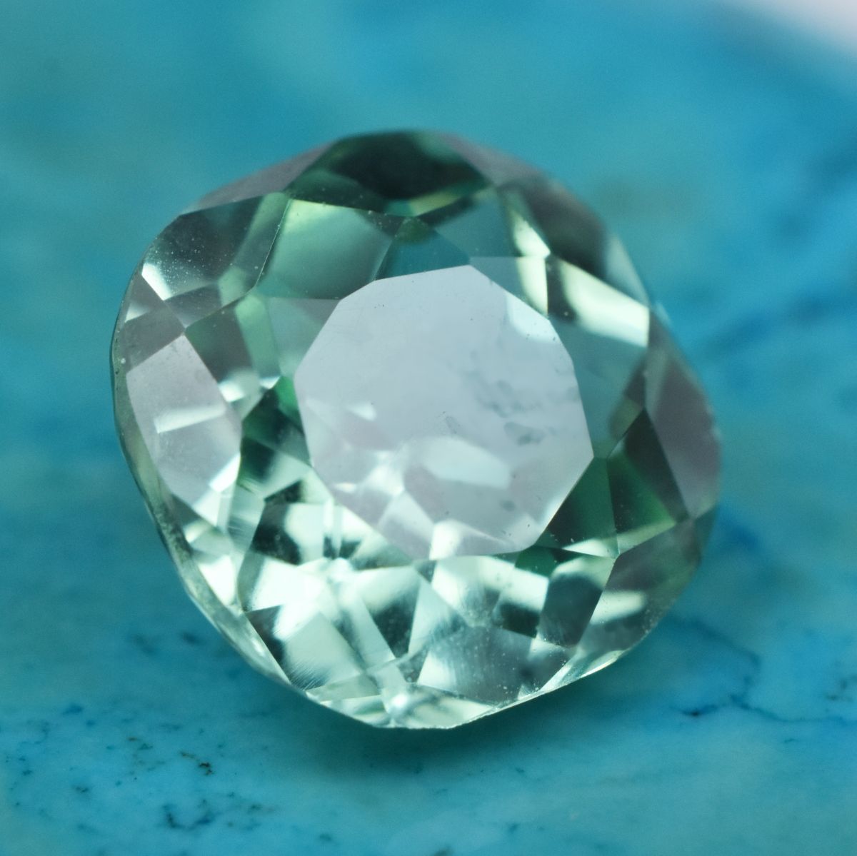 2.75Ct Square Cushion Cut Natural Bluish Green Sapphire Loose Gemstone CERTIFIED