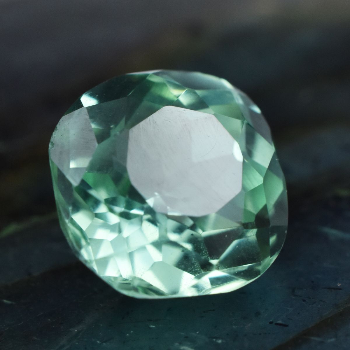 2.75Ct Square Cushion Cut Natural Bluish Green Sapphire Loose Gemstone CERTIFIED