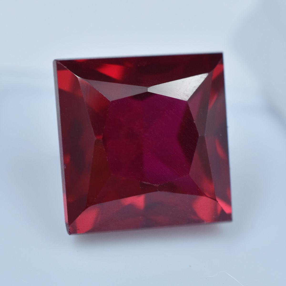 CERTIFIED Square Cut 18.20 Carat Red Ruby Natural Loose Gemstone