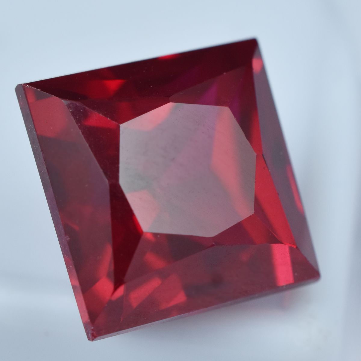 CERTIFIED Square Cut 18.20 Carat Red Ruby Natural Loose Gemstone