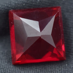 CERTIFIED Square Cut 18.20 Carat Red Ruby Natural Loose Gemstone