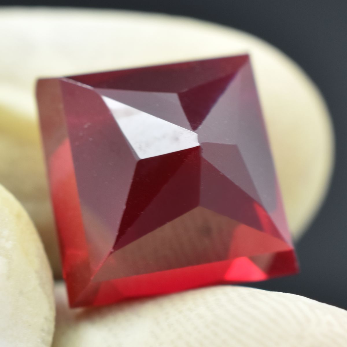 CERTIFIED Square Cut 18.20 Carat Red Ruby Natural Loose Gemstone