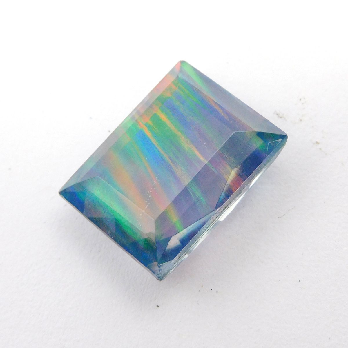 Natural Boulder Opal 14.65 Ct Emerald Cut Multi Color CERTIFIED Loose Gemstone