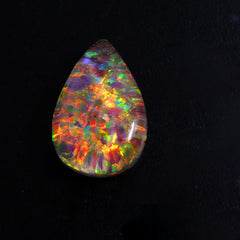 Natural Boulder Opal 6.60 Ct Pear Cut Multi Color CERTIFIED Loose Gemstone