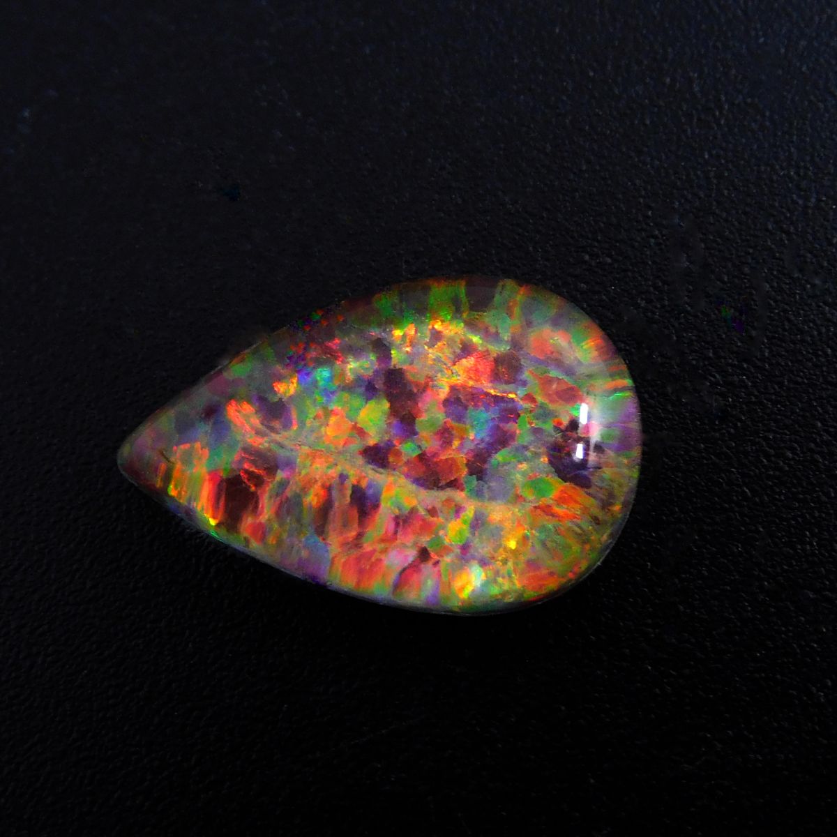 Natural Boulder Opal 6.60 Ct Pear Cut Multi Color CERTIFIED Loose Gemstone