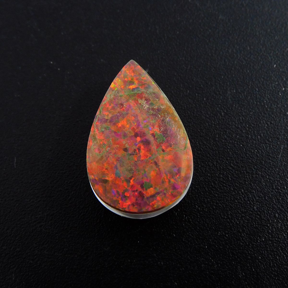 Natural Boulder Opal 6.60 Ct Pear Cut Multi Color CERTIFIED Loose Gemstone