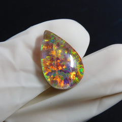 Natural Boulder Opal 6.60 Ct Pear Cut Multi Color CERTIFIED Loose Gemstone