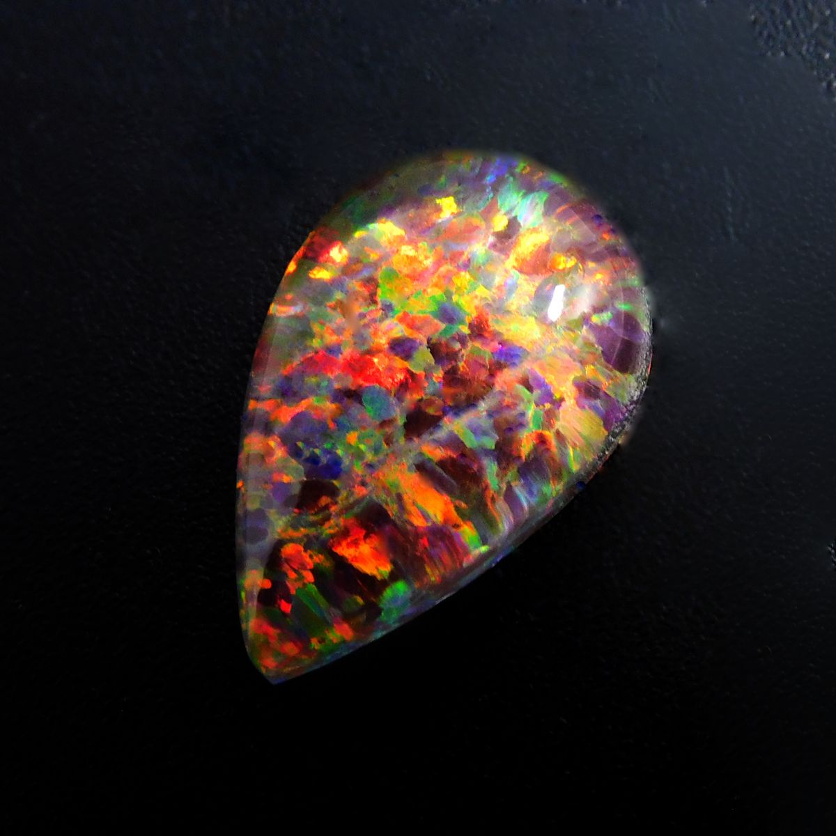 Natural Boulder Opal 6.60 Ct Pear Cut Multi Color CERTIFIED Loose Gemstone