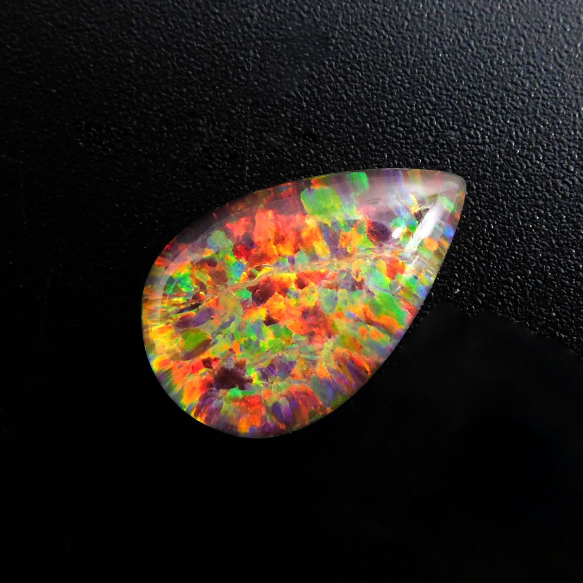 Natural Boulder Opal 6.60 Ct Pear Cut Multi Color CERTIFIED Loose Gemstone