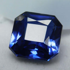 Rare 11.10 Carat Square Shape CERTIFIED Loose Gemstone Natural Sapphire Blue