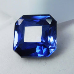 Rare 11.10 Carat Square Shape CERTIFIED Loose Gemstone Natural Sapphire Blue