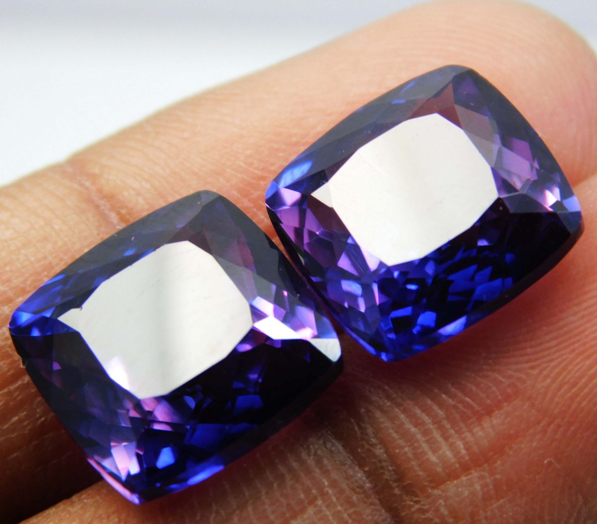 19.20 Ct Extremely Rare Natural Purple Tanzanite Square Cushion Cut CERTIFIED Loose Gem