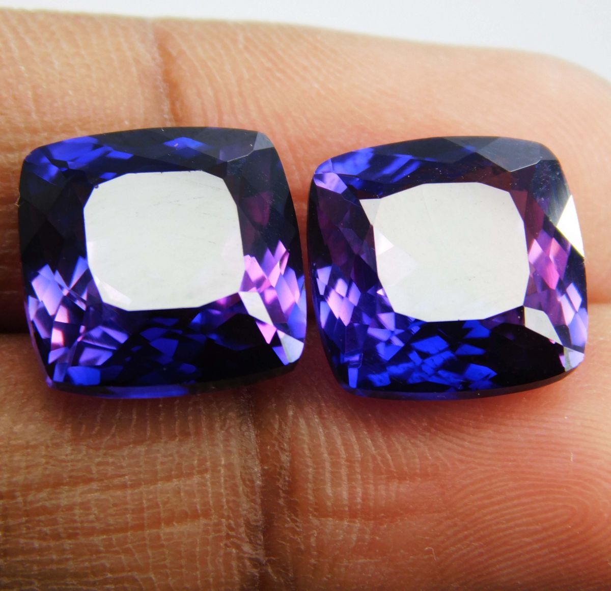 19.20 Ct Extremely Rare Natural Purple Tanzanite Square Cushion Cut CERTIFIED Loose Gem