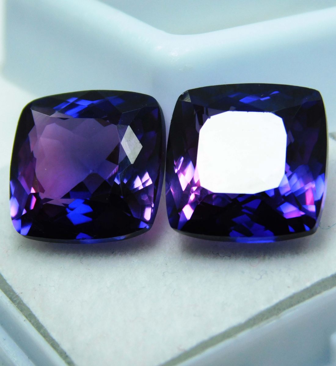 19.20 Ct Extremely Rare Natural Purple Tanzanite Square Cushion Cut CERTIFIED Loose Gem