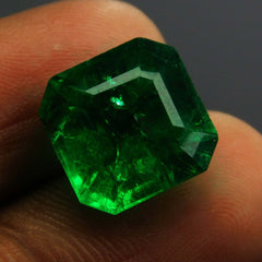 7 Carat Green Colombian Emerald Natural CERTIFIED Square Cut Loose Gemstone