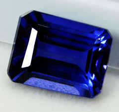 9 Carat CERTIFIED Loose Gemstone Natural purple Tanzanite Emerald Cut