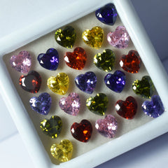 CERTIFIED 21 Pcs Natural Mix Sapphire Heart Cut Rare Loose Gemstone 6x6 MM Lot