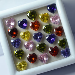 CERTIFIED 21 Pcs Natural Mix Sapphire Heart Cut Rare Loose Gemstone 6x6 MM Lot
