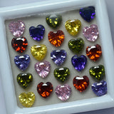 CERTIFIED 21 Pcs Natural Mix Sapphire Heart Cut Rare Loose Gemstone 6x6 MM Lot