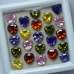 CERTIFIED 21 Pcs Natural Mix Sapphire Heart Cut Rare Loose Gemstone 6x6 MM Lot