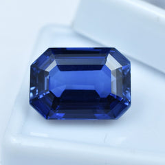 Dark Blue Tanzanite Natural CERTIFIED Loose Gemstone 12.90 Ct Best Emerald Cut.