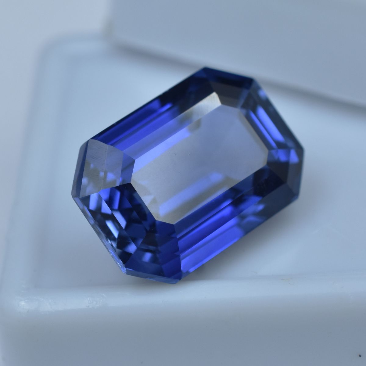 Dark Blue Tanzanite Natural CERTIFIED Loose Gemstone 12.90 Ct Best Emerald Cut.