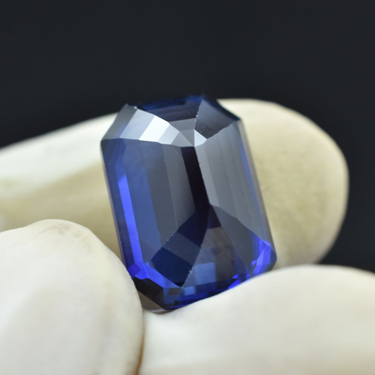 Dark Blue Tanzanite Natural CERTIFIED Loose Gemstone 12.90 Ct Best Emerald Cut.