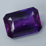 Certified Natural Tanzanite 12.00 Ct – Emerald Cut Purple Gemstone on White Background