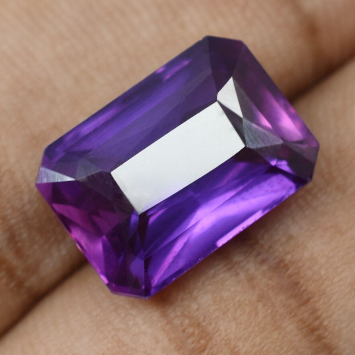 NATURAL Tanzanite Purple Rare Emerald Cut Ring Size 12.00 Ct CERTIFIED Gemstone