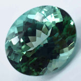 Certified 14.50 ct natural grandidierite, bluish-green oval cut loose gemstone.