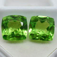 NATURAL Peridot Green Stone 16.00 Ct CERTIFIED Gemstone CUSHION CUT Faceted