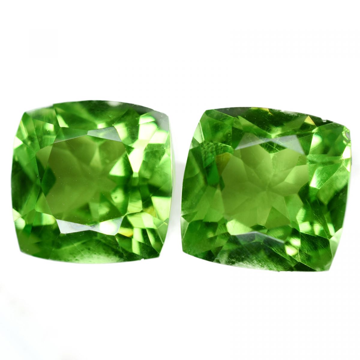 NATURAL Peridot Green Stone 16.00 Ct CERTIFIED Gemstone CUSHION CUT Faceted