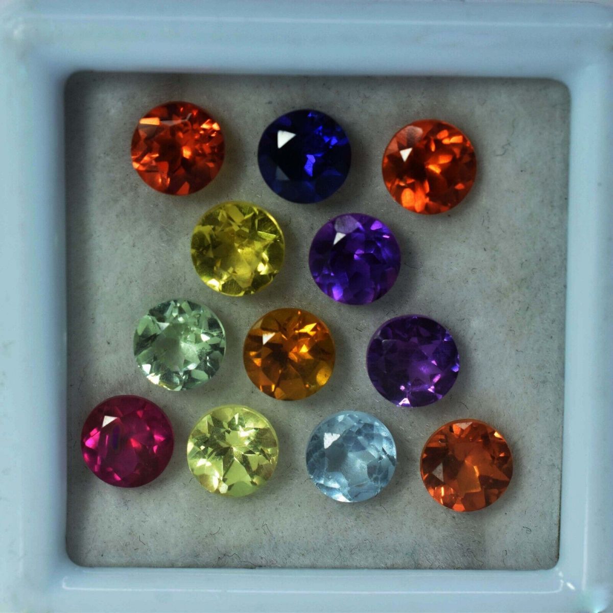 16 Pcs 6x6 mm Natural Sapphire Mix Color CERTIFIED Sapphire Round Lot Gemstone