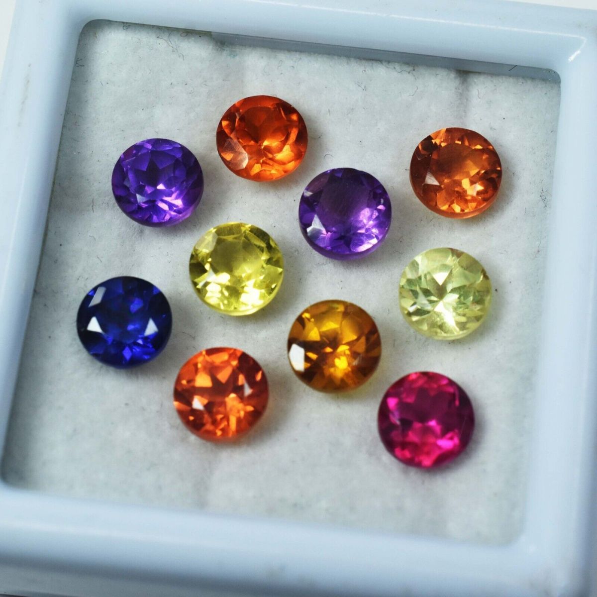 16 Pcs 6x6 mm Natural Sapphire Mix Color CERTIFIED Sapphire Round Lot Gemstone