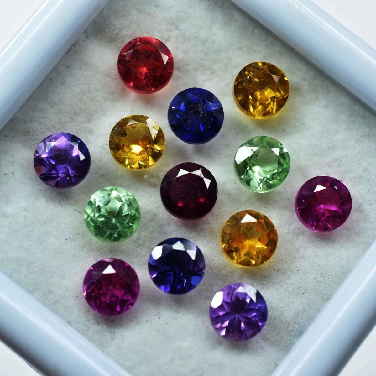 16 Pcs Natural Mix Color Sapphire 4x4 MM Round Lot CERTIFIED Gemstone