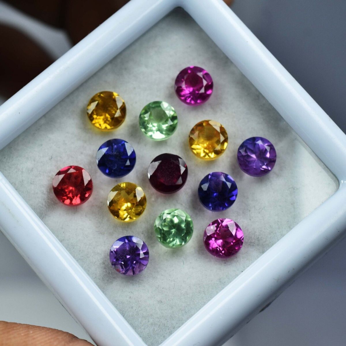 16 Pcs Natural Mix Color Sapphire 4x4 MM Round Lot CERTIFIED Gemstone